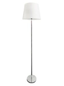 FL-3512 chrom lampa podłogowa klosz abażur tkanina biały 190cm 1xE27