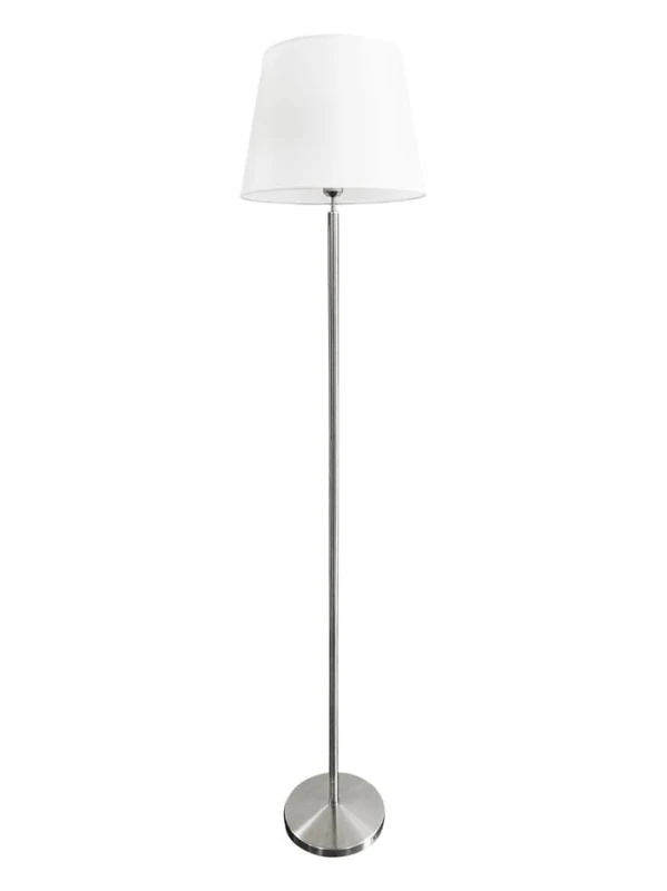 FL-3510 satin nickel klosz biały lampa stoj. podł.