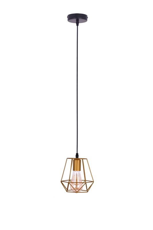 CARINI-170 Gold lampa wisząca, loft, złota
