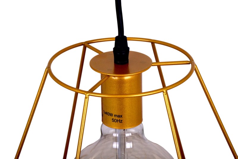 CARINI-170 Gold lampa wisząca, loft, złota