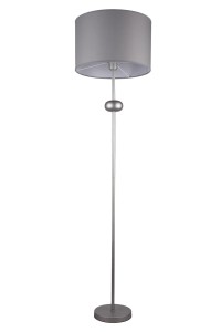 AVOLA szara lampa podłogowa klosz abażur tkanina czarny Ø40cm ↕160cm 1xE27 hurt