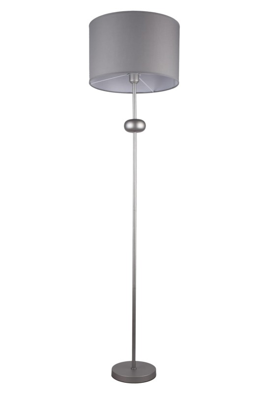 AVOLA szara lampa podłogowa klosz abażur tkanina czarny Ø40cm ↕160cm 1xE27 hurt