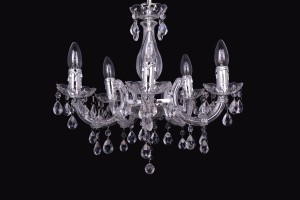 ALATRI-5 chrom lampa sufitowa wisząca, żyrandol z kryształkami akrylowymi styl glamour 5xE14  Ø46cm ↕41cm ↕140cm  hurt