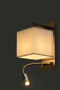 VELLA satyna lampa ścienna nastrojowy kinkiet klosz abażur biały 1xE27+LED