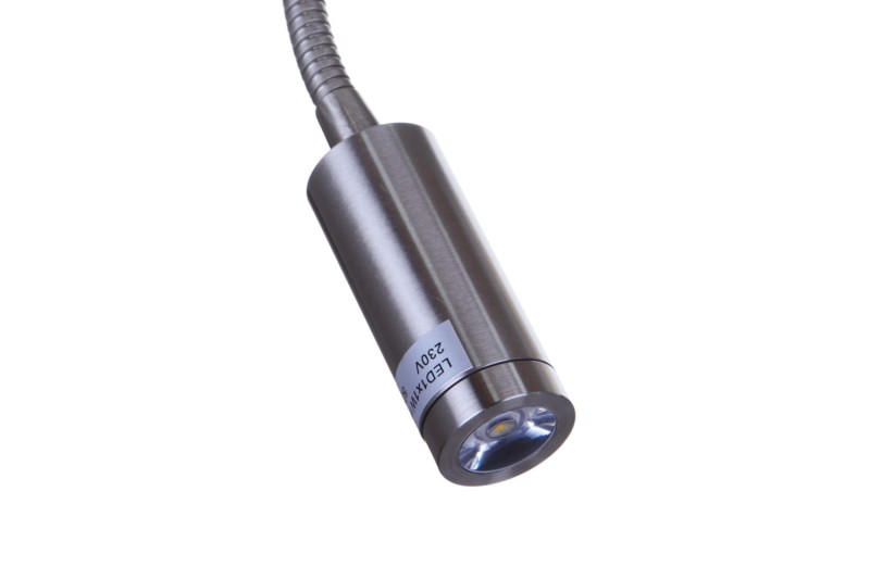 VELLA satin nikiel biały klosz kinkiet E27+LED