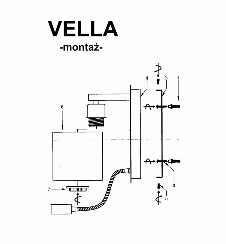 VELLA satin nikiel biały klosz kinkiet E27+LED