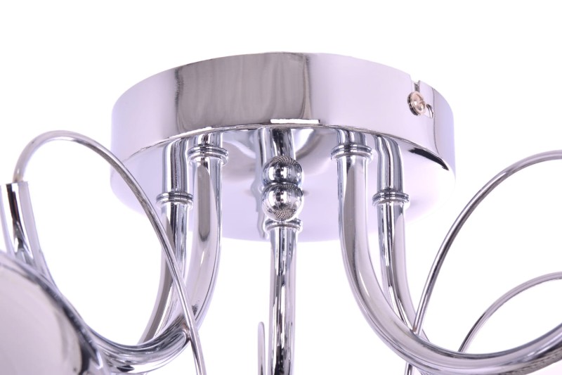 TONELA-5 chrom żyrandol klasyk lampa sufitowa klosz kula szkło dymione 5xE27 nowość ! hurt