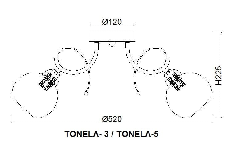 TONELA-3 chrom żyrandol 3xE27