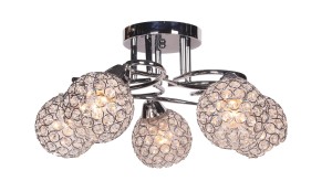 MALDIVE-5  chrom żyrandol glamour lampa sufitowa klosz kulka kryształki 5xE27 nowość ! hurt