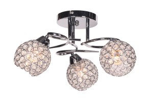 MALDIVE-3 chrom żyrandol glamour lampa sufitowa klosz kulka kryształki 3xE27 nowość ! hurt