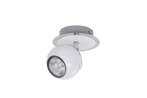 SAM-1 biały/chrom klasyczna lampa sufitowa spot klosz "kulka" metalowy ruchomy ↔11cm ↕14cm 1xGU10 