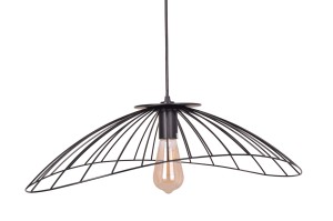 SIGA - lampa sufitowa wisząca czarny mat klosz metalowy "druciak" styl loft/industrial 1xE27 60W 