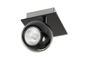 MATT-1R czarny+chrom klasyczna lampa ścienna kinkiet spot klosze metalowe ruchome kule ↔14cm ↕16cm 1xGU10 hurt