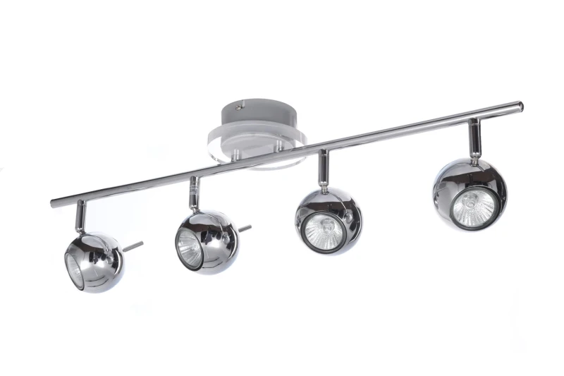 WALTER-4 chrom lampa spot 4xGU10 + LED 3,6W blue