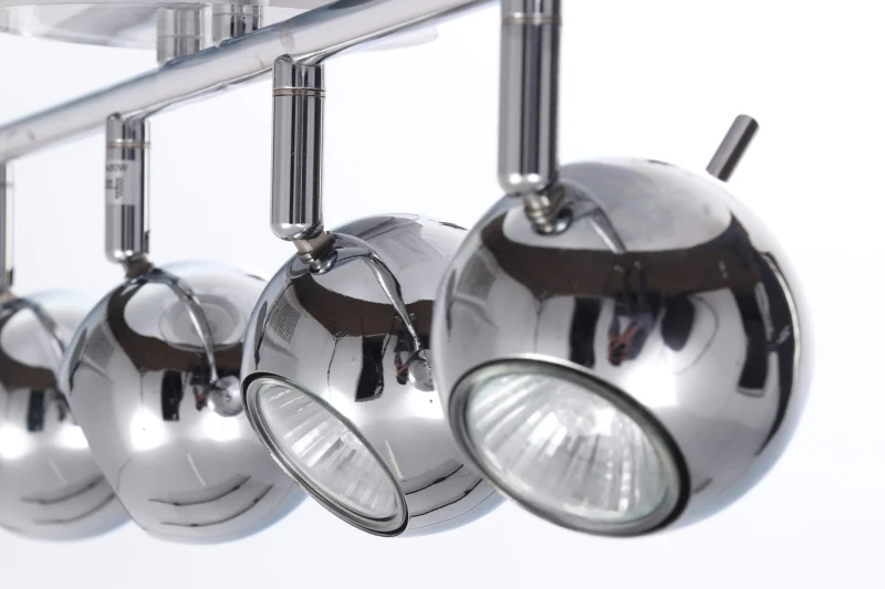 WALTER-4 chrom lampa spot 4xGU10 + LED 3,6W blue