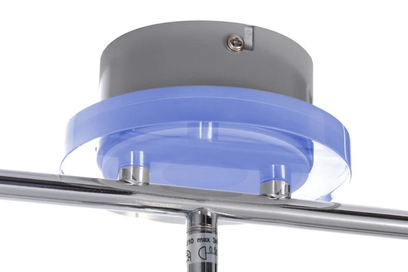 WALTER-3 chrom lampa spot 3xGU10 + LED 3,6W blue