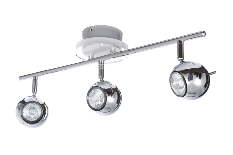 WALTER-3 chrom lampa spot 3xGU10 + LED 3,6W blue