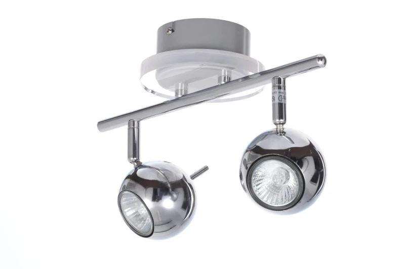 WALTER-2 chrom lampa spot 2xGU10 + LED 3,6W blue