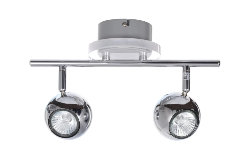 WALTER-2 chrom lampa spot 2xGU10 + LED 3,6W blue