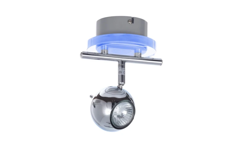 WALTER-1 chrom lampa spot 1xGU10 + LED 3,6W blue