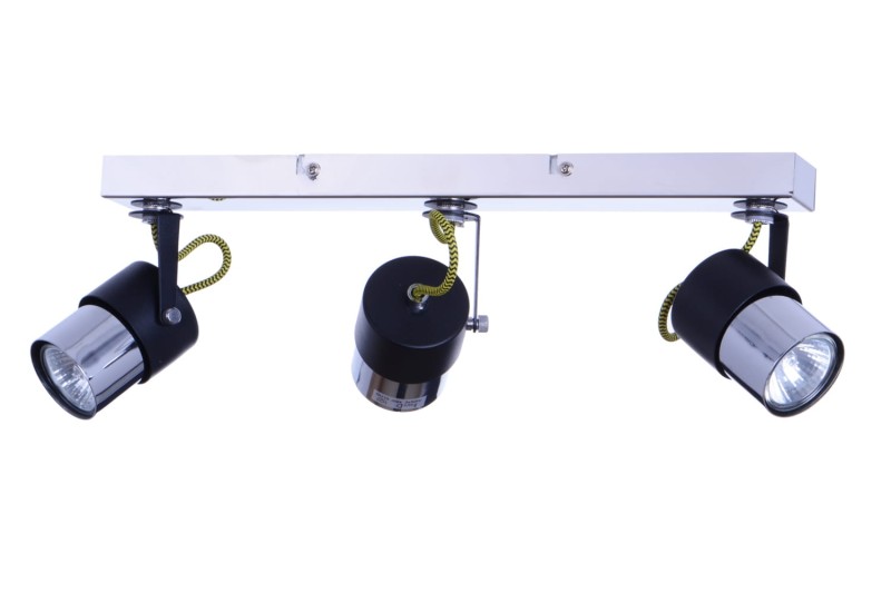 VERDI-3 czarny/chrom lampa sufitowa spot 3xGU10