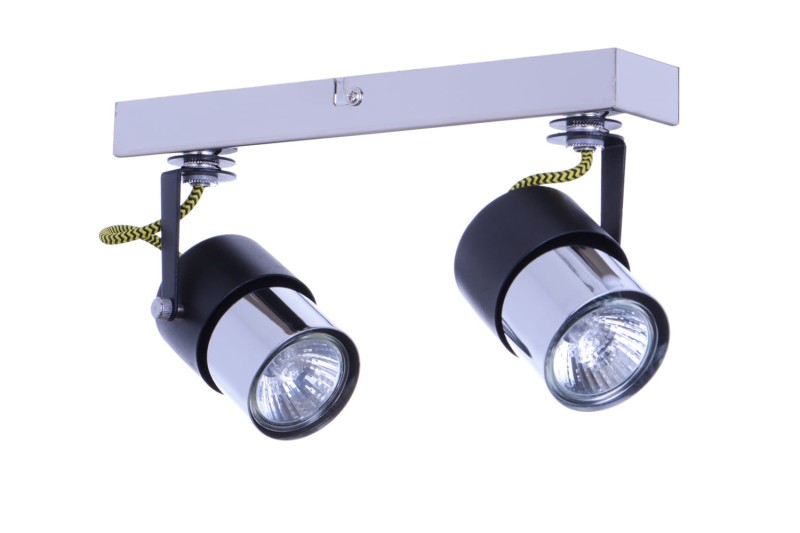 VERDI-2 czarny/chrom lampa sufitowa spot 2xGU10