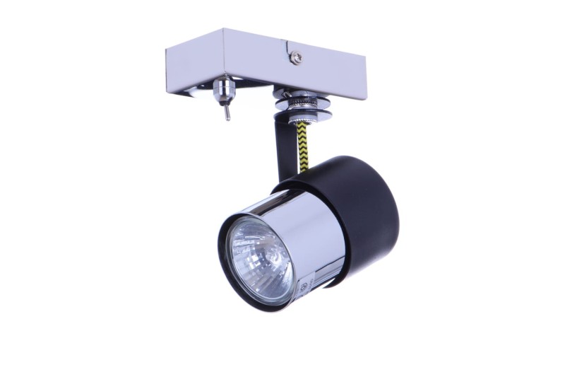VERDI-1 czarny/chrom lampa ścienna kinkiet spot