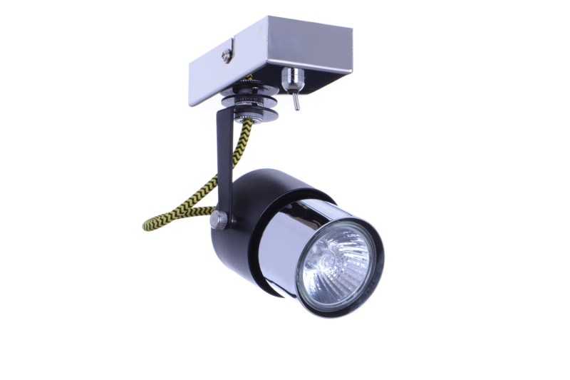 VERDI-1 czarny/chrom lampa ścienna kinkiet spot