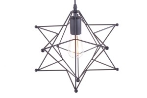 SKY czarna lampa wisząca loft/industrial klosz gwiazda "druciak"  ↔35cm ↕140cm 1xE27