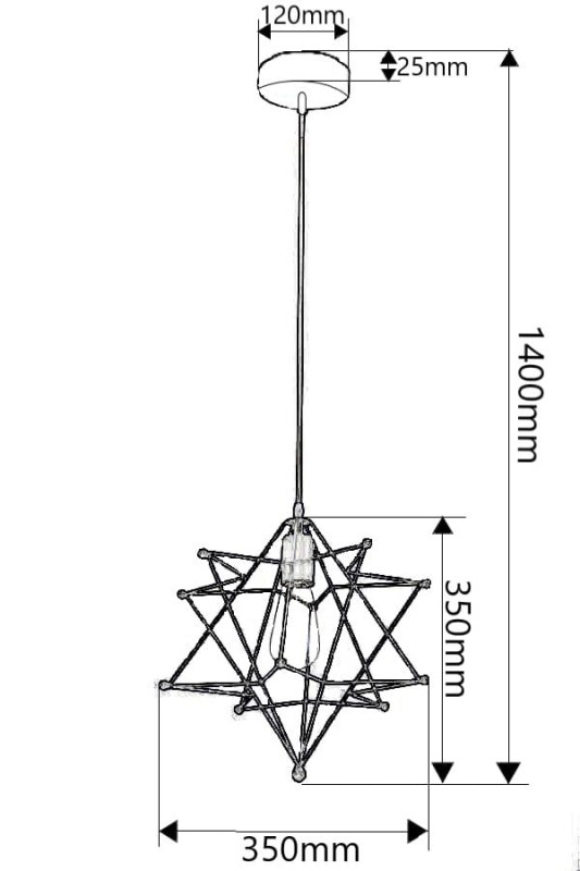 SKY czarny lampa loft zwis pojedynczy E27