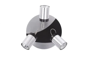 SIMON-3C aluminum+black lampa sufitowa spot plafon klosze ruchome loft style ↔21cm ↕19cm 3xGU10 hurt