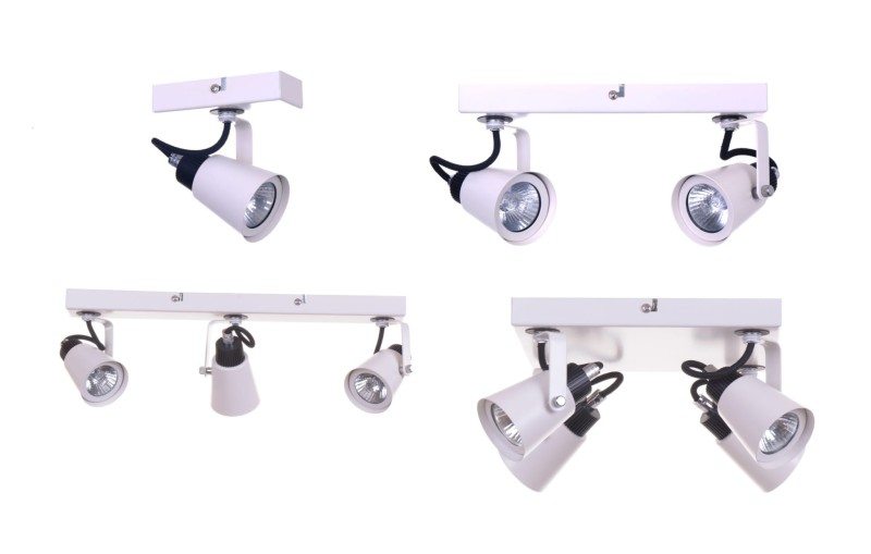 SIDNEY-1WH biały+czarny lampa ścienna GU10 1x50W