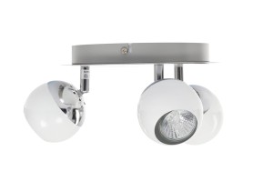 SAM-3C biały/chrom klasyczna lampa sufitowa plafon spot klosz "kulka" metalowy ruchomy ↔21cm ↕14cm 3xGU10 hurt