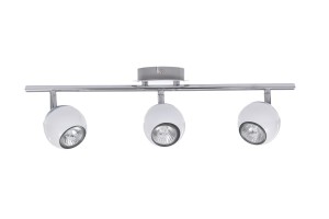 SAM-3 biały/chrom klasyczna lampa sufitowa plafon spot klosz "kulka" metalowy ruchomy ↔50cm ↕14cm 3xGU10 hurt