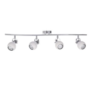 RUDI-4 biały+chrom lampa sufitowa spot klosz metalowy kulka  ↔77cm ↗9cm ↕20cm 4xGU10 hurt