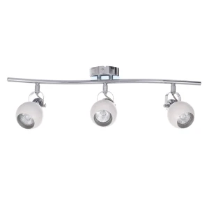 RUDI-3 biały+chrom lampa sufitowa spot klosz metalowy kulka  ↔56cm ↗9cm ↕20cm 3xGU10