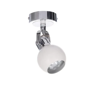 RUDI-1 biały+chrom lampa ścienna kinkiet spot klosz metalowy kulka  ↔9cm ↗9cm ↕15cm 1xGU10 hurt