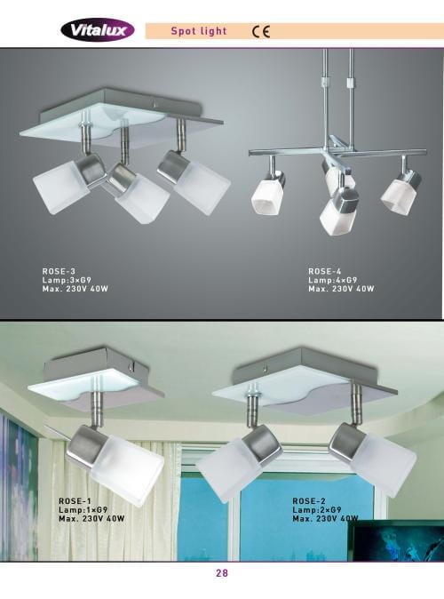 ROSE-4P satynowy chrom lampa