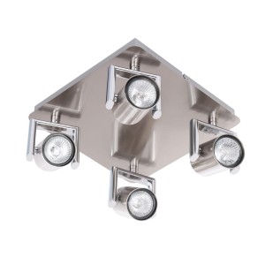 ROLAND-4 satyna klasyczna lampa sufitowa spot ruchome klosze metalowe ↔25cm ↗25cm ↕15cm  4xGU10