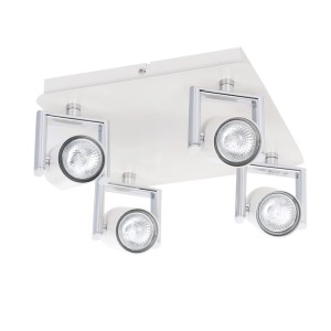 ROLAND-4 biała klasyczna lampa sufitowa spot ruchome klosze metalowe ↔25cm ↗25cm ↕15cm  4xGU10