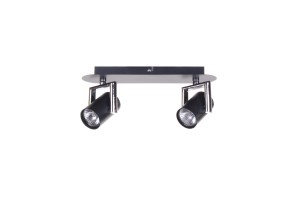 ROLAND-2 czarny mat klasyczna lampa sufitowa/ścienna spot ruchome klosze metalowe ↔38cm ↗8cm ↕15cm  2xGU10