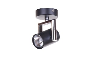 ROLAND-1 czarna nastrojowa klasyczna lampa ścienna kinkiet spot ruchomy klosz metalowy ↔8cm ↗8cm ↕15cm  1xGU10