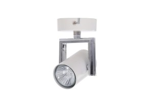 ROLAND-1 biała nastrojowa klasyczna lampa ścienna kinkiet spot ruchomy klosz metalowy ↔8cm ↗8cm ↕15cm  1xGU10