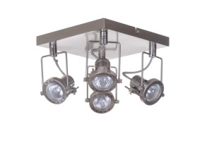 ROBOT-4 satyna loft industrial stylowa lampa sufitowa spot plafon kwadrat 4xGU10 ↔24cm ↕15cm 