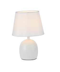 MT-604W ecru/biała lampka stołowa ceramika abażur z tkaniny 1xE14 max 40W hurt