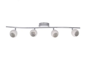 ROB-4 LED biały+chrom lampa sufitowa spot 4x4W 3000K ↔77cm ↕17cm