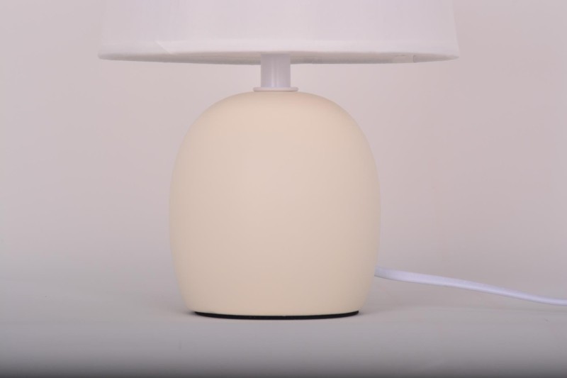 MT-604W ecru/biała lampka stołowa ceramika abażur z tkaniny 1xE14 max 40W hurt