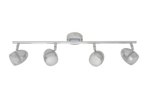 RENNE-4 LED chrom lampa sufitowa spot styl retro vintage klosz metalowy z pierścieniem akrylowym 12W 3000K  ↔67cm  ↕17cm  Klasa: G
