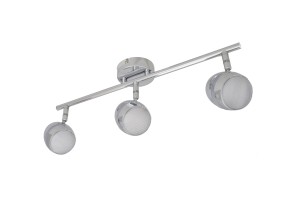 RENNE-3 LED chrom lampa sufitowa spot styl retro vintage klosze metalowe z pierścieniem akrylowym 9W 3000K  ↔47cm ↕17cm Klasa: G