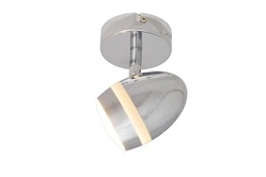 RENNE-1 LED chrom lampa ścienna kinkiet spot styl retro vintage klosz metalowy z pierścieniem akrylowym 3W 3000K  ↔9cm  ↕13cm  Klasa: G 